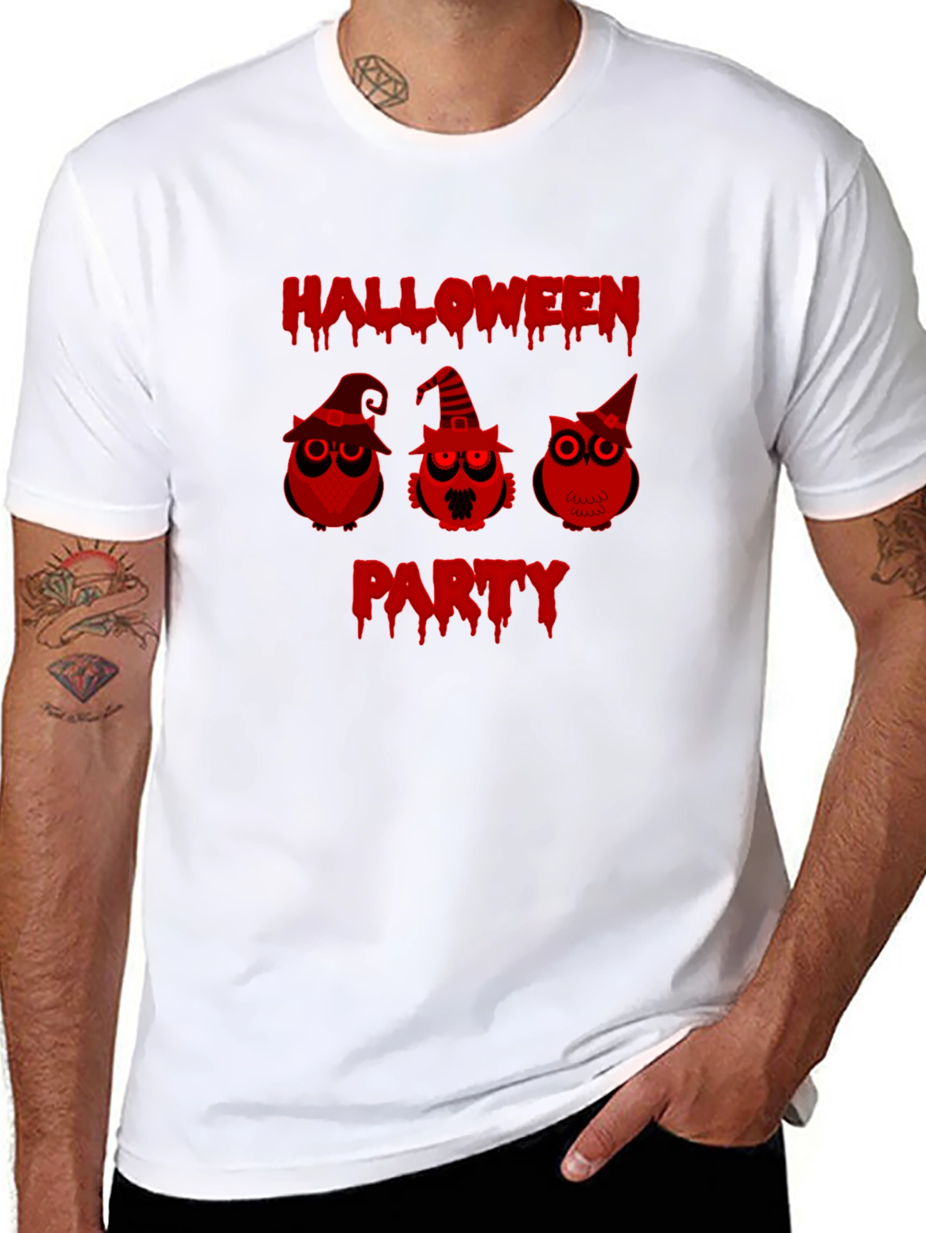 Halloween Party Owls Black T-Shirt