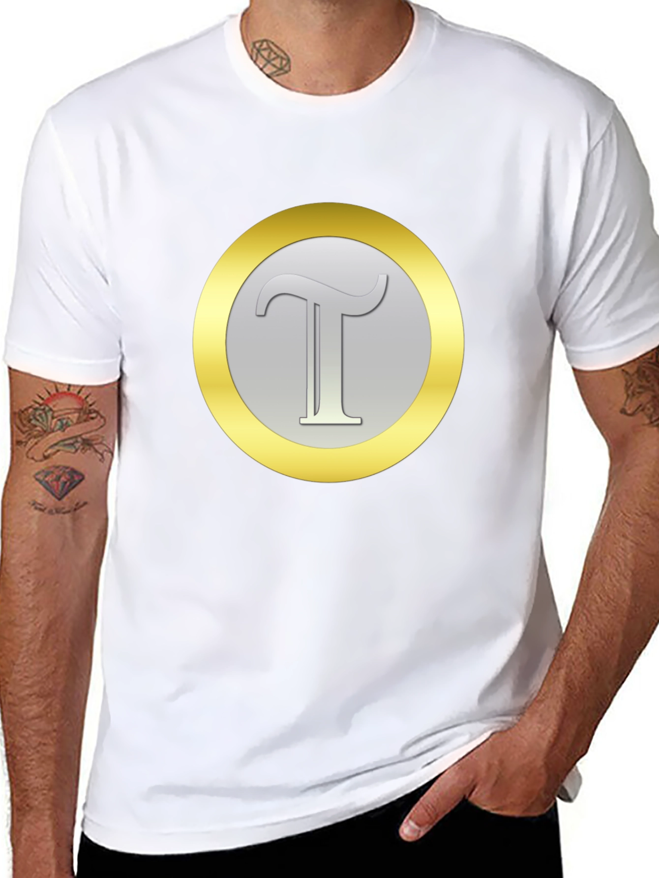 Letter T Graphic Tee - Classic Black Cotton