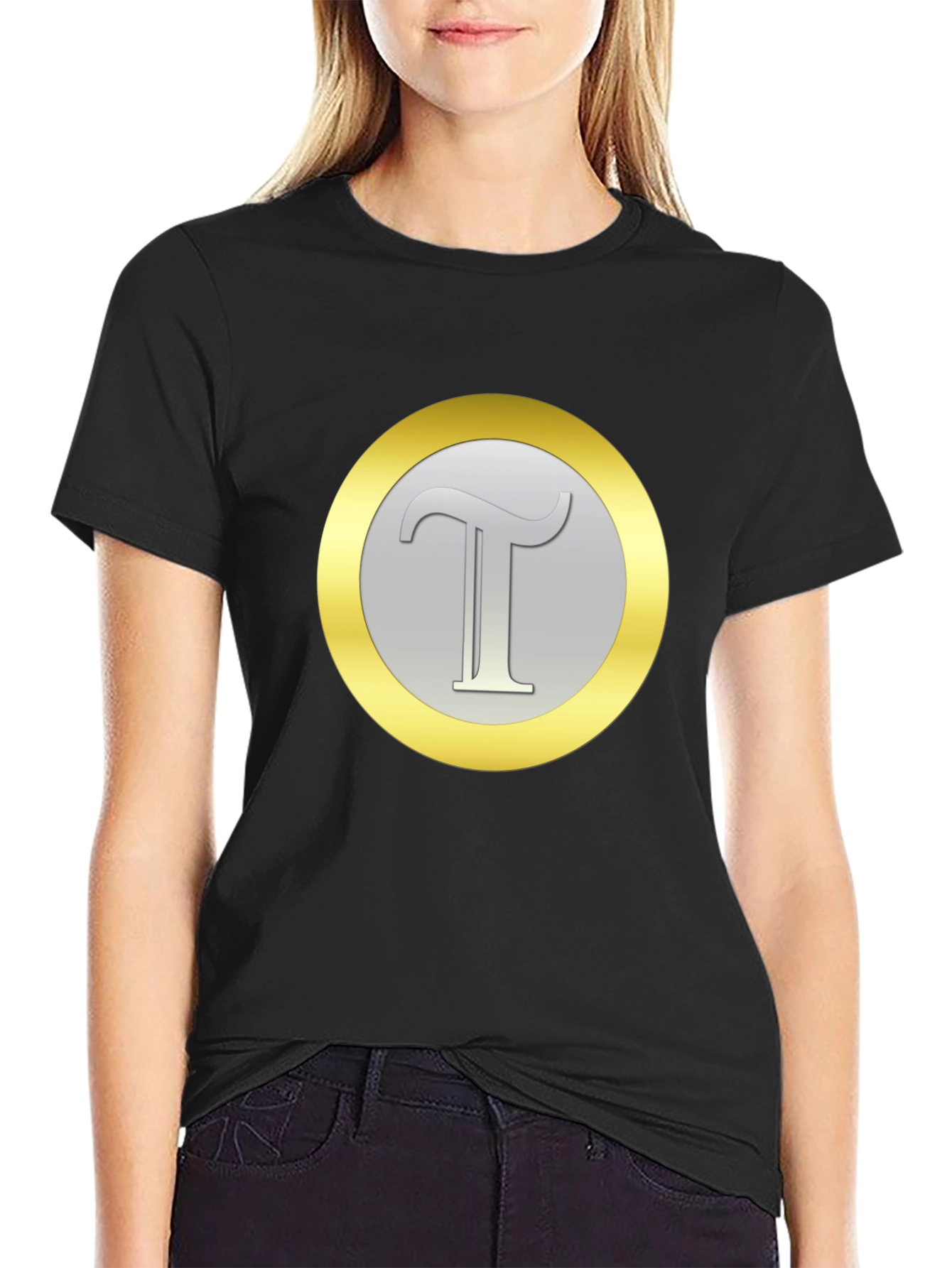 Letter T Graphic Tee - Classic Black Cotton