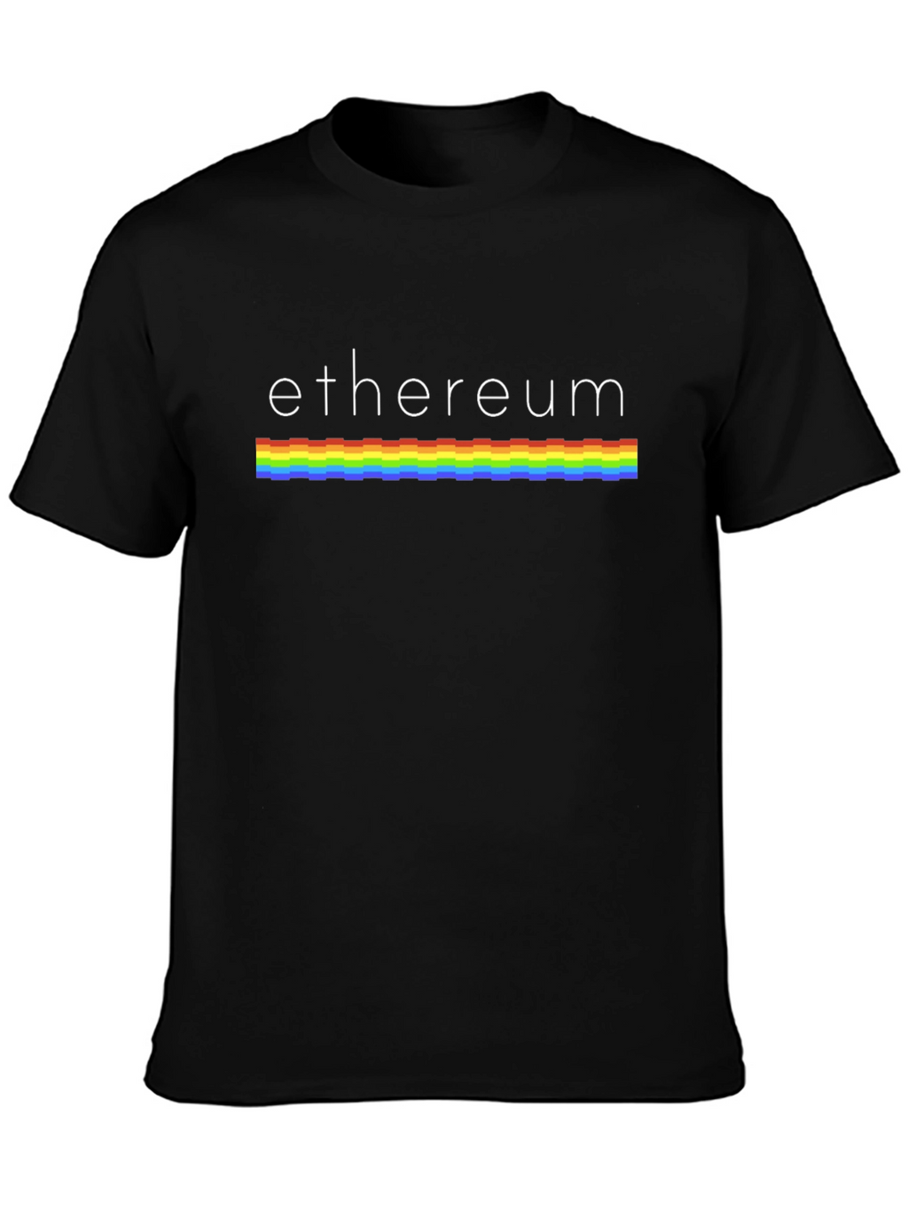 Ethereum Rainbow Stripe Graphic Tee - Black