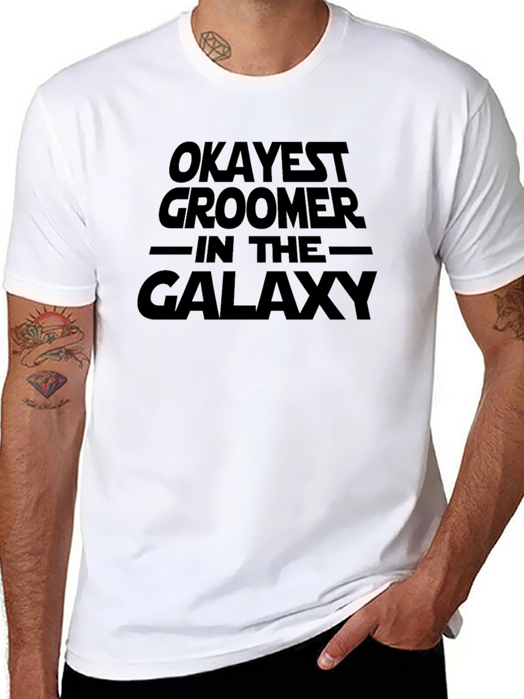 Okayest Groomer in the Galaxy Black T-Shirt
