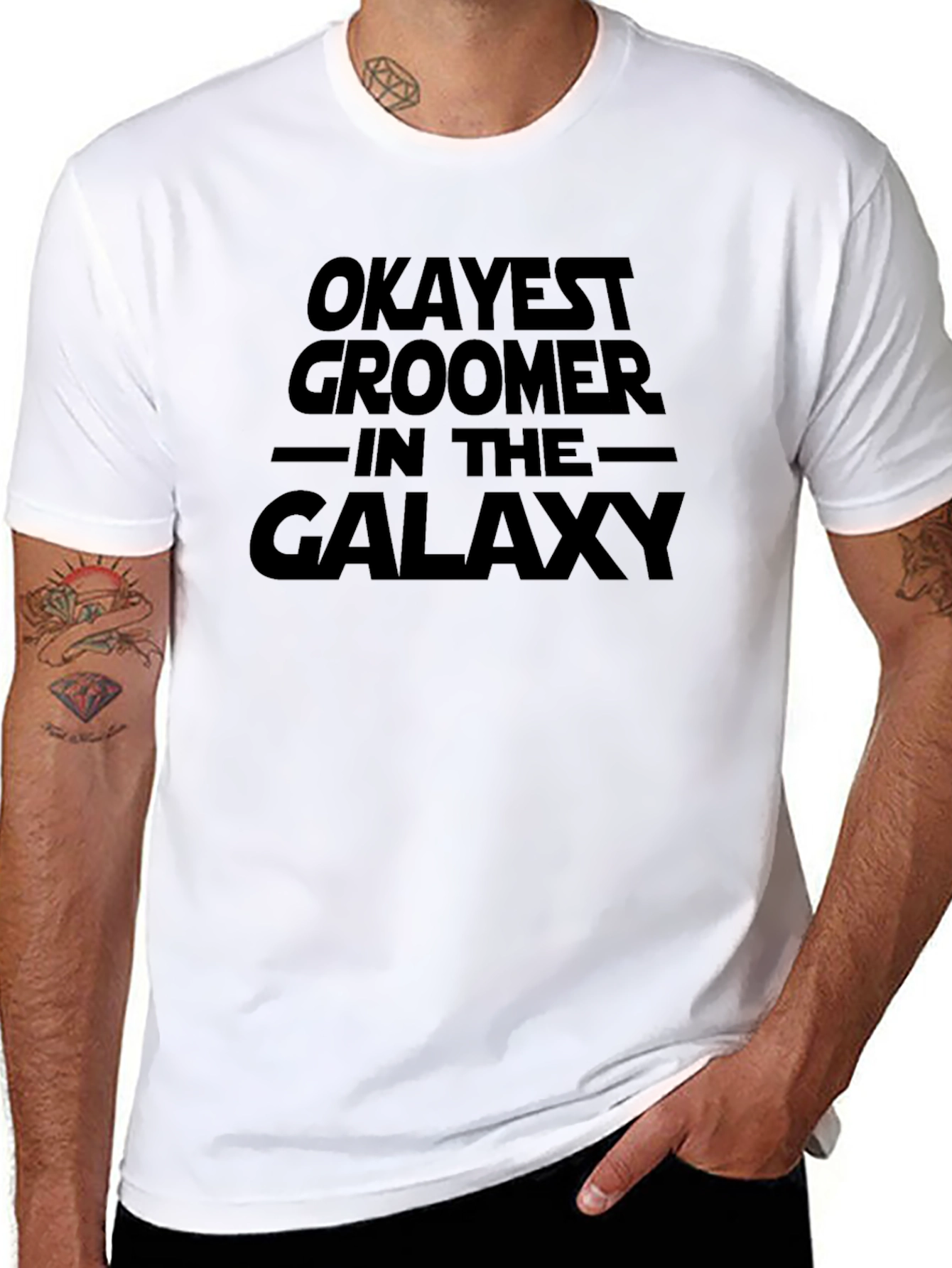 Okayest Groomer in the Galaxy Black T-Shirt