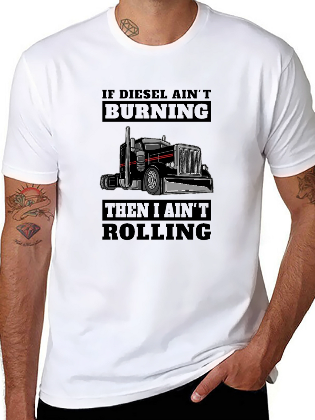 Diesel Aint Burning Trucker T-Shirt
