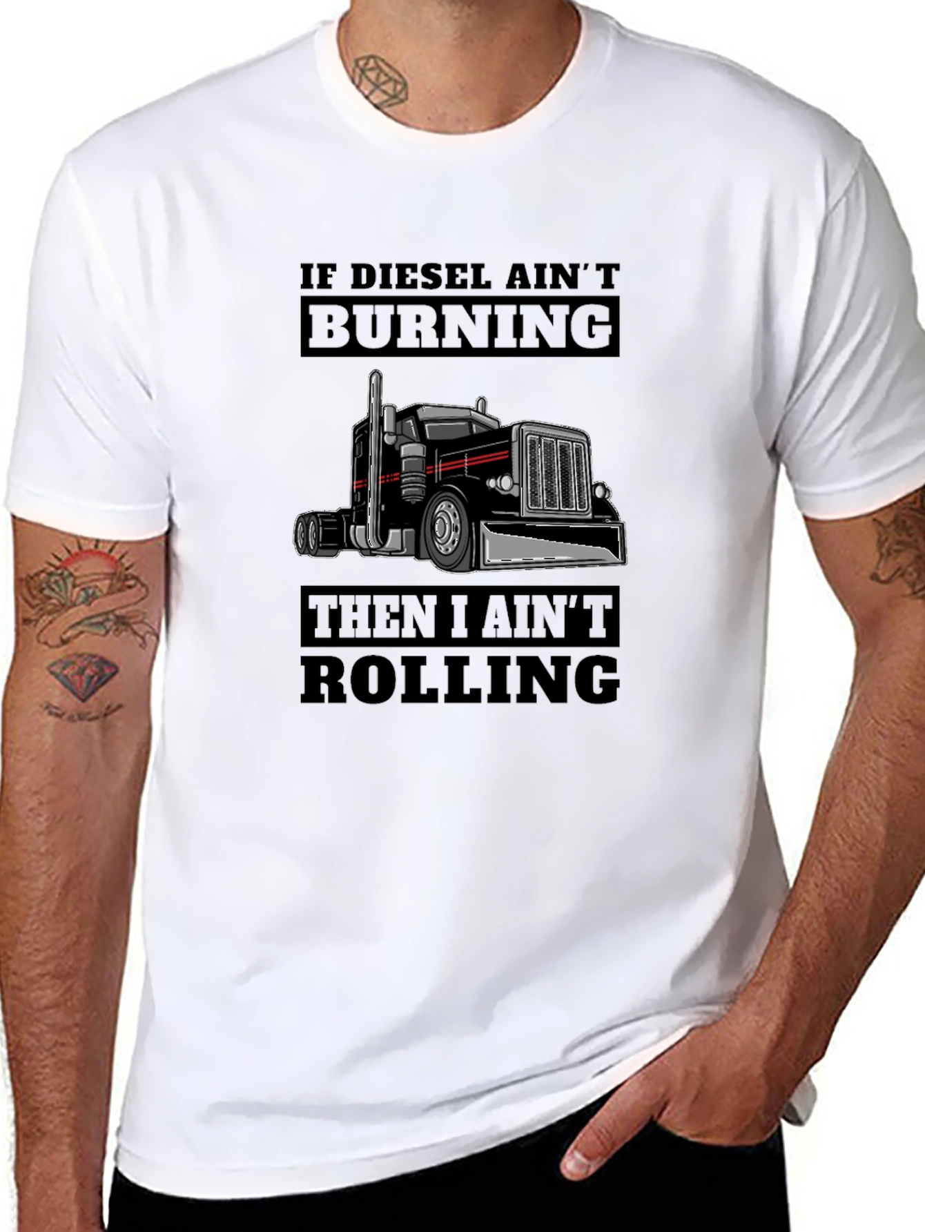 Diesel Aint Burning Trucker T-Shirt