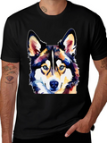 Watercolor Husky Dog T-Shirt