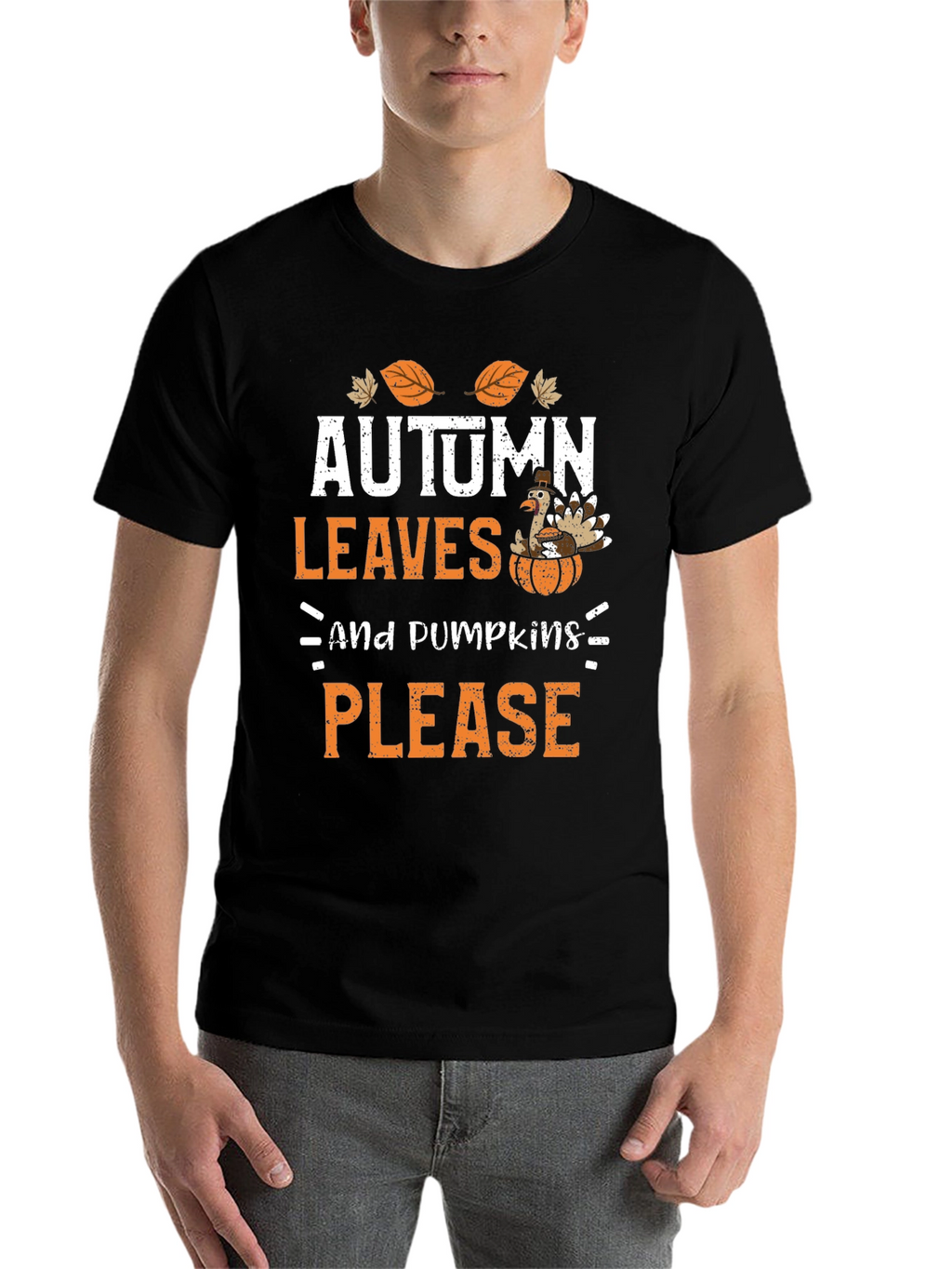 Autumn Leaves & Pumpkins Please Thanksgiving T-Shirt