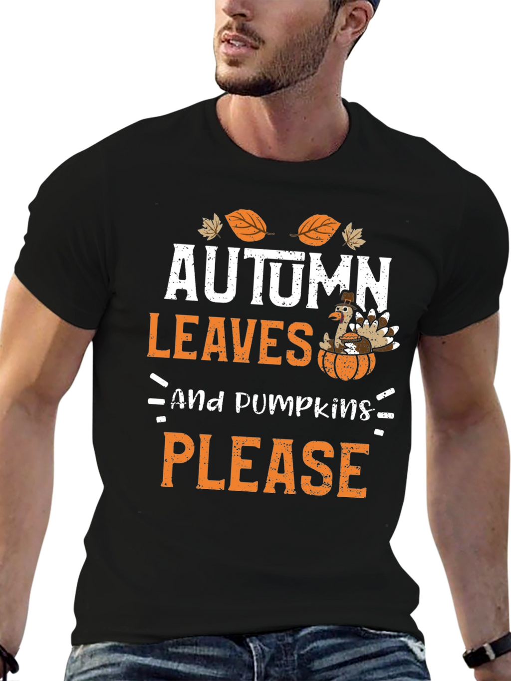 Autumn Leaves & Pumpkins Please Thanksgiving T-Shirt