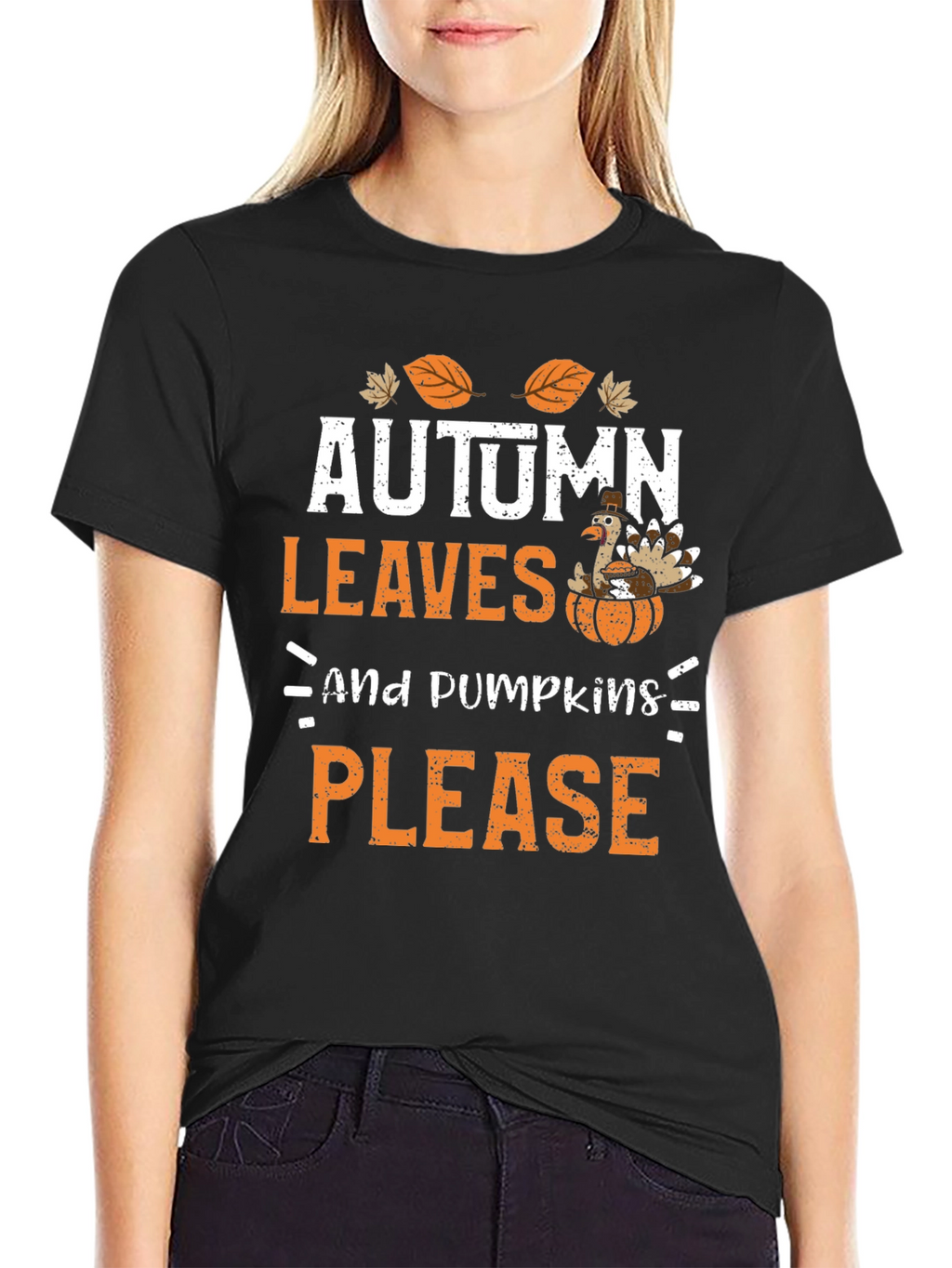 Autumn Leaves & Pumpkins Please Thanksgiving T-Shirt