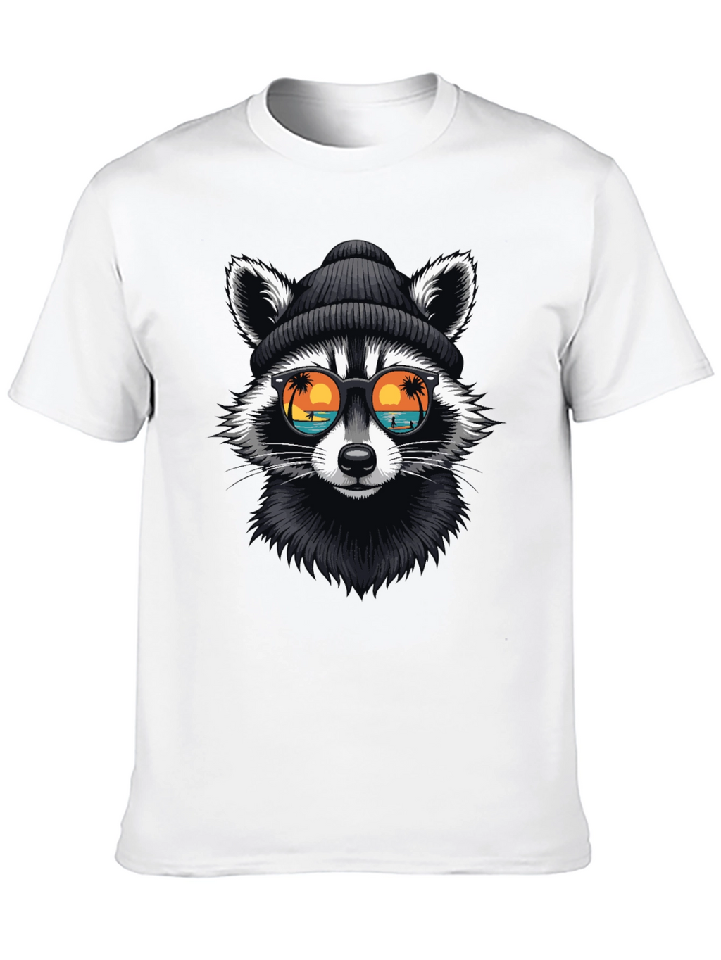 Cool Raccoon Graphic T-Shirt - Beach Vibes