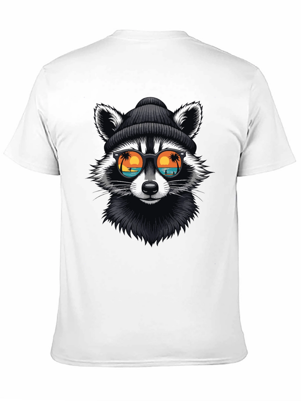 Cool Raccoon Graphic T-Shirt - Beach Vibes