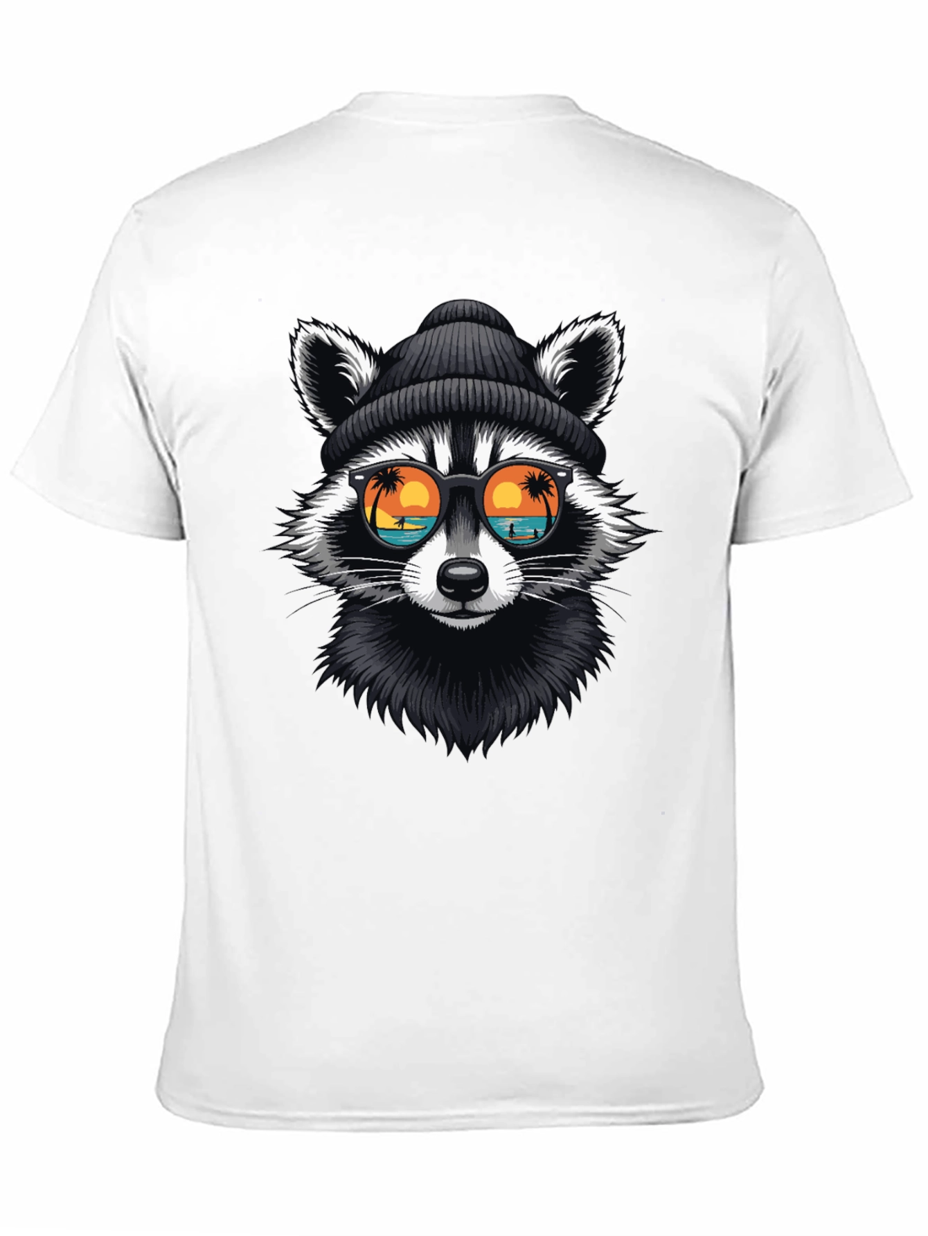 Cool Raccoon Graphic T-Shirt - Beach Vibes