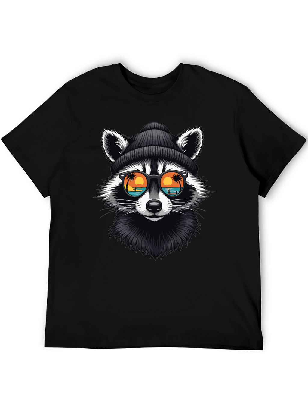 Cool Raccoon Graphic T-Shirt - Beach Vibes
