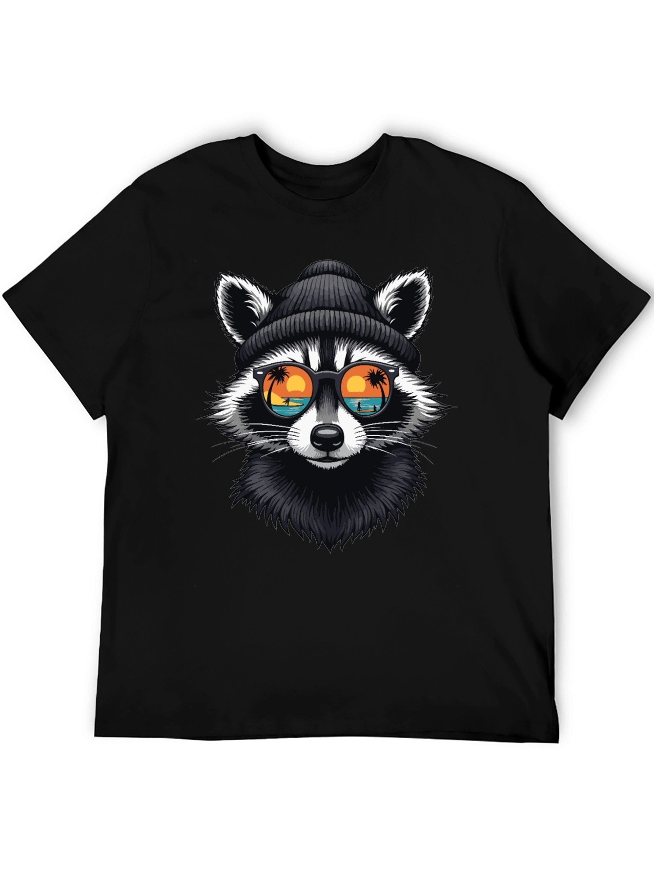 Cool Raccoon Graphic T-Shirt - Beach Vibes