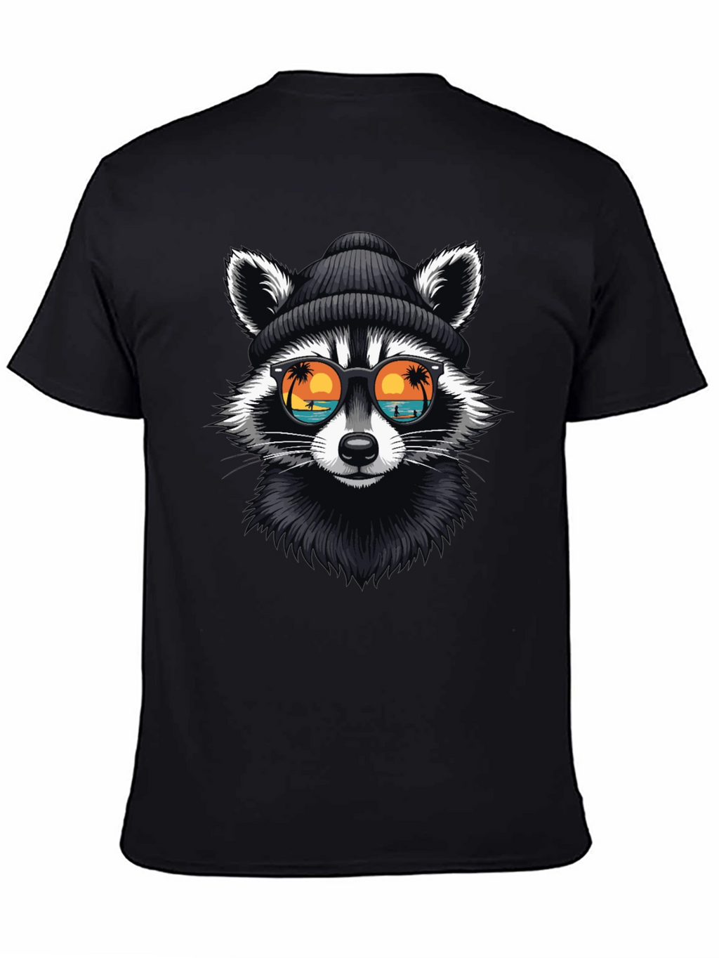 Cool Raccoon Graphic T-Shirt - Beach Vibes