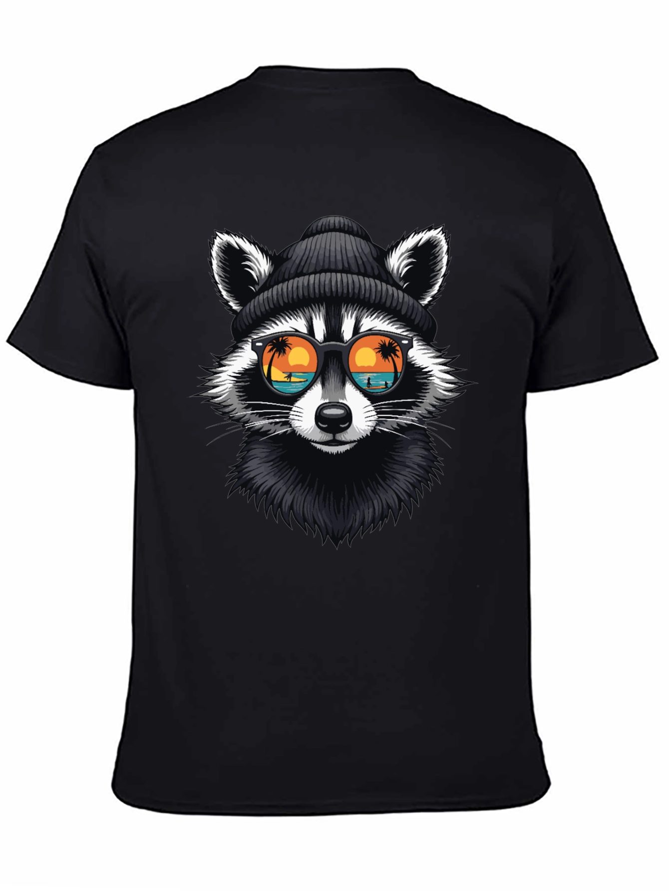 Cool Raccoon Graphic T-Shirt - Beach Vibes