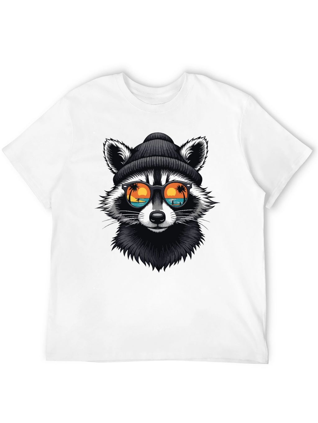 Cool Raccoon Graphic T-Shirt - Beach Vibes