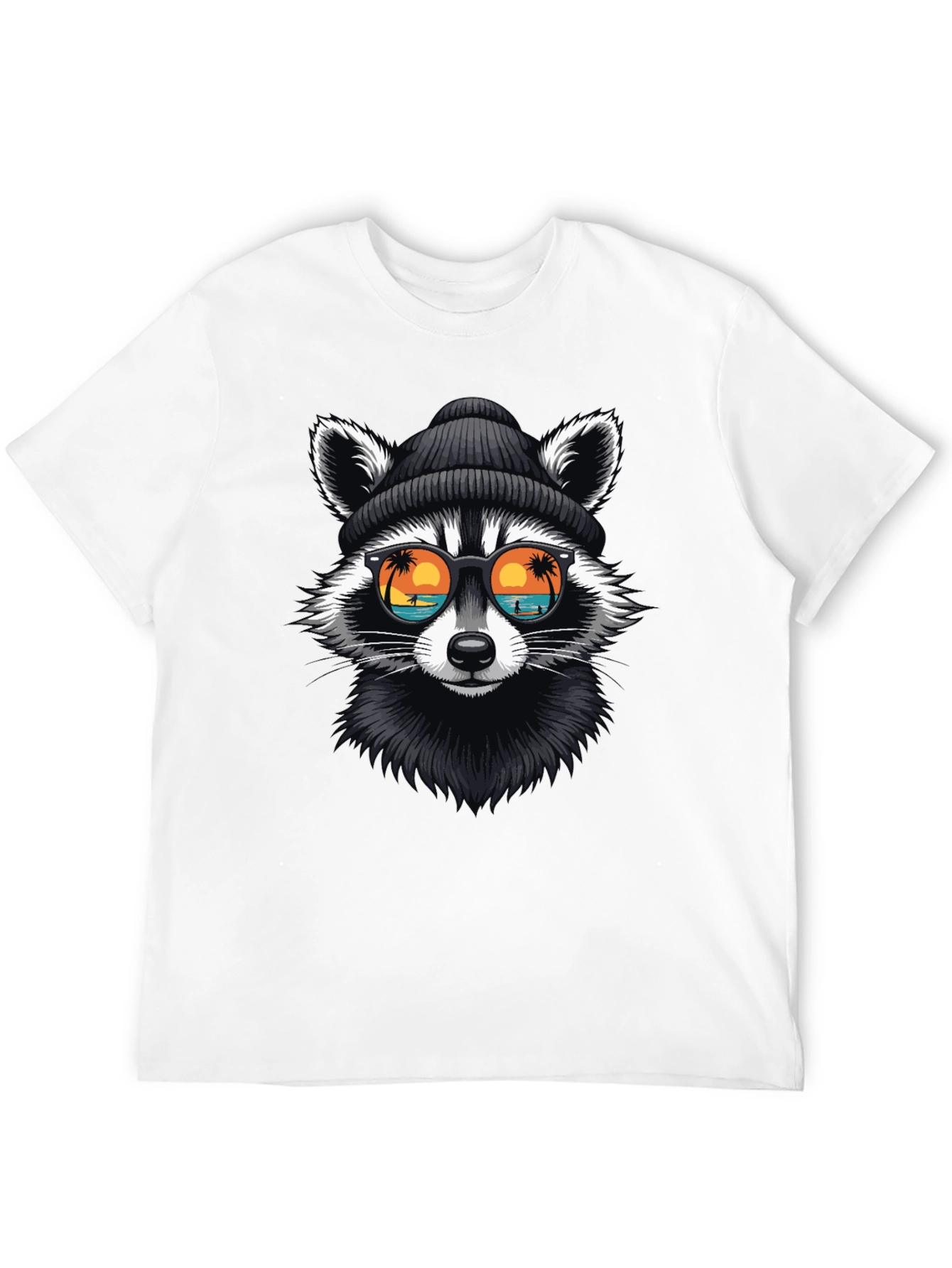 Cool Raccoon Graphic T-Shirt - Beach Vibes