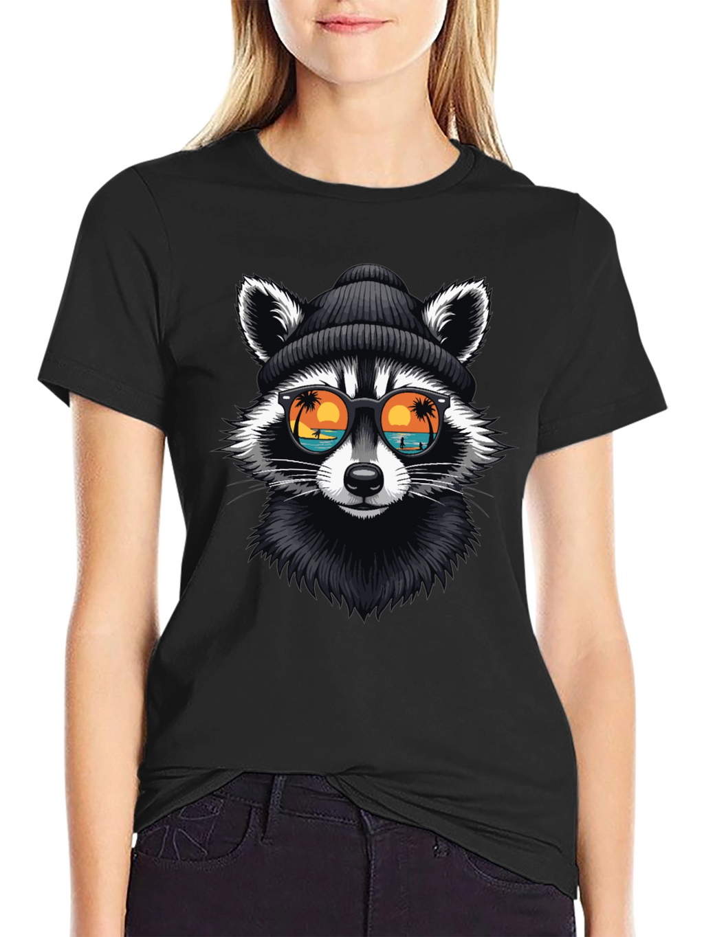 Cool Raccoon Graphic T-Shirt - Beach Vibes