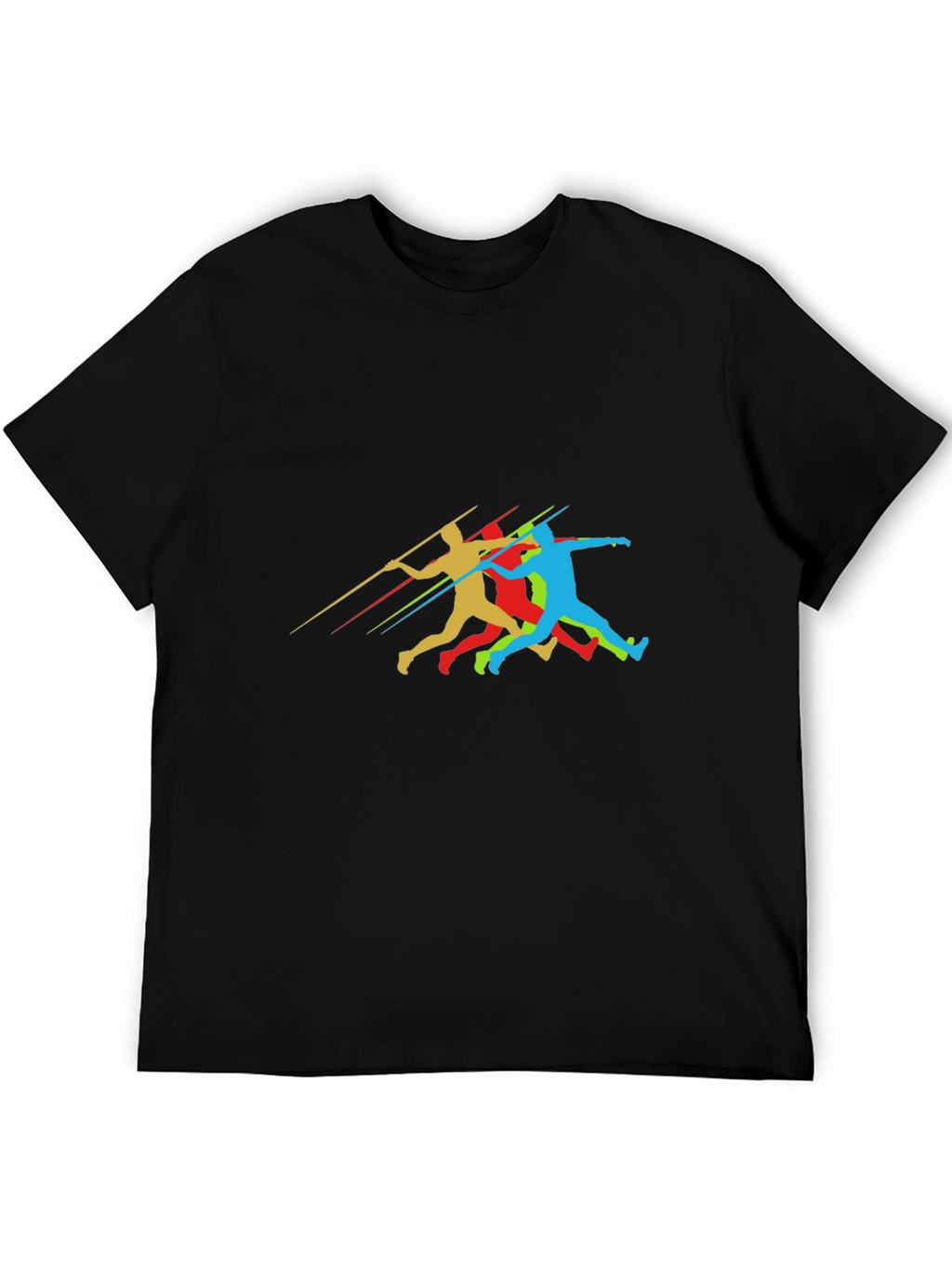 Javelin Thrower Graphic Black T-Shirt