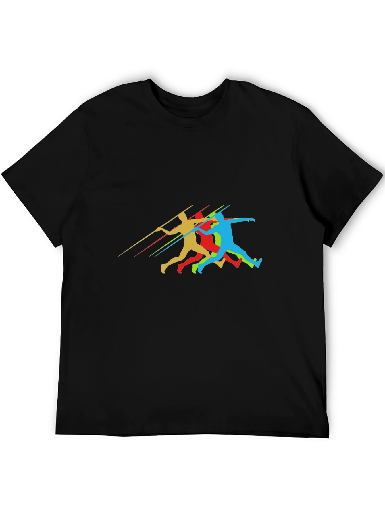 Javelin Thrower Graphic Black T-Shirt