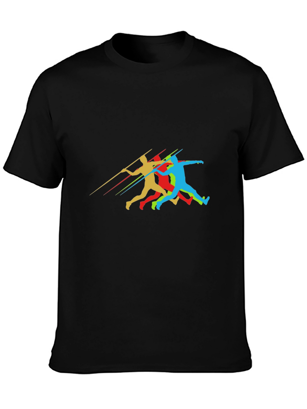 Javelin Thrower Graphic Black T-Shirt