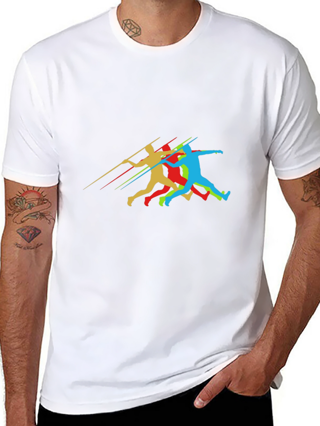 Javelin Thrower Graphic Black T-Shirt