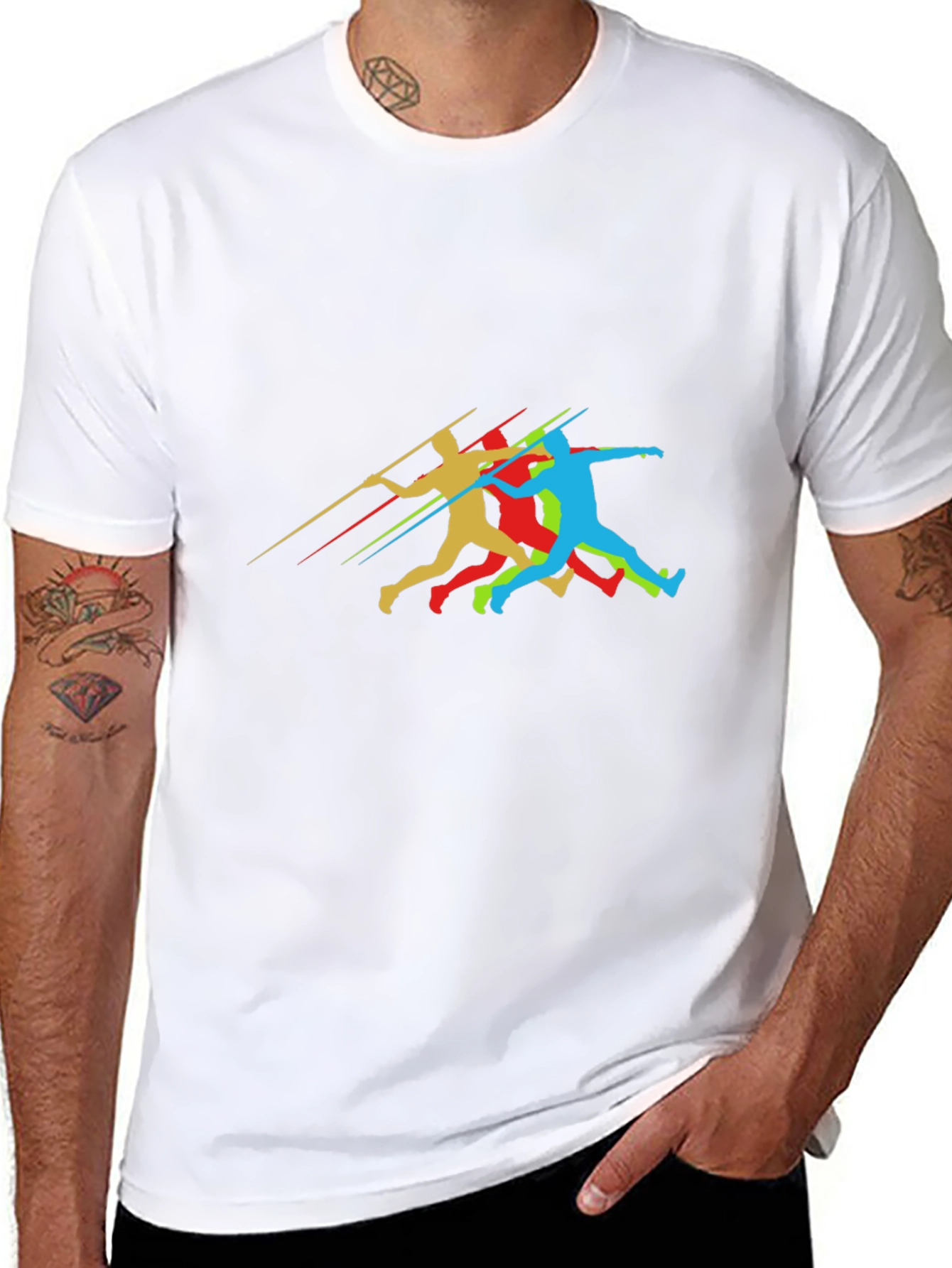 Javelin Thrower Graphic Black T-Shirt
