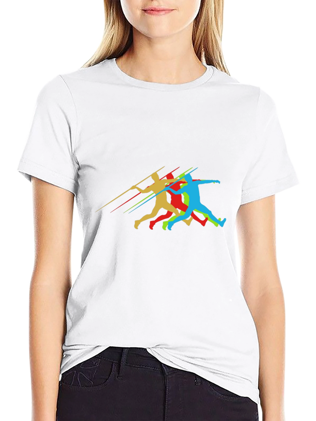 Javelin Thrower Graphic Black T-Shirt