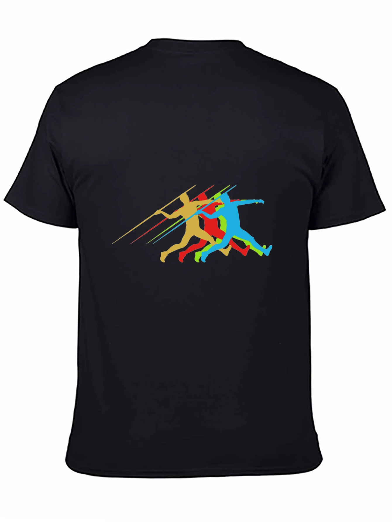 Javelin Thrower Graphic Black T-Shirt