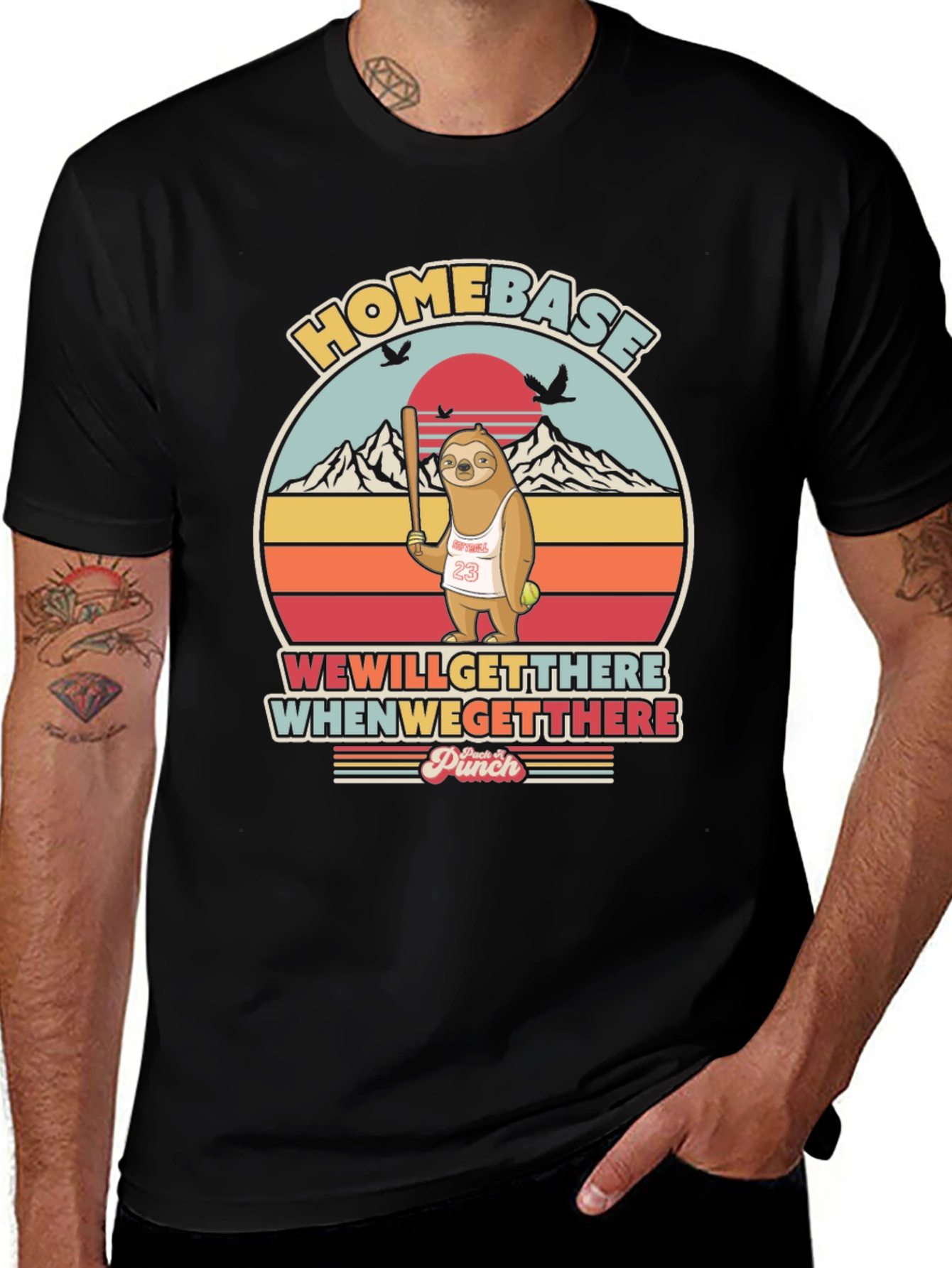 Homebase Sloth Graphic Tee -  We Will Get There T-Shirt