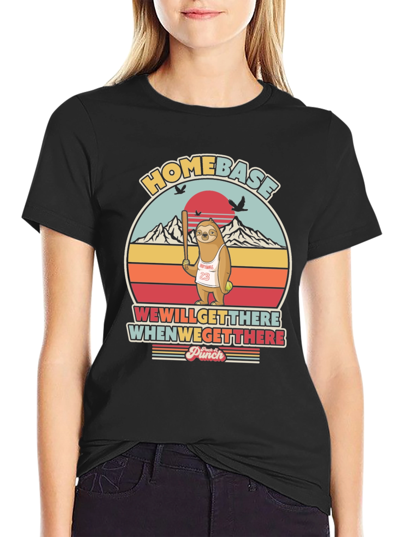 Homebase Sloth Graphic Tee -  We Will Get There T-Shirt