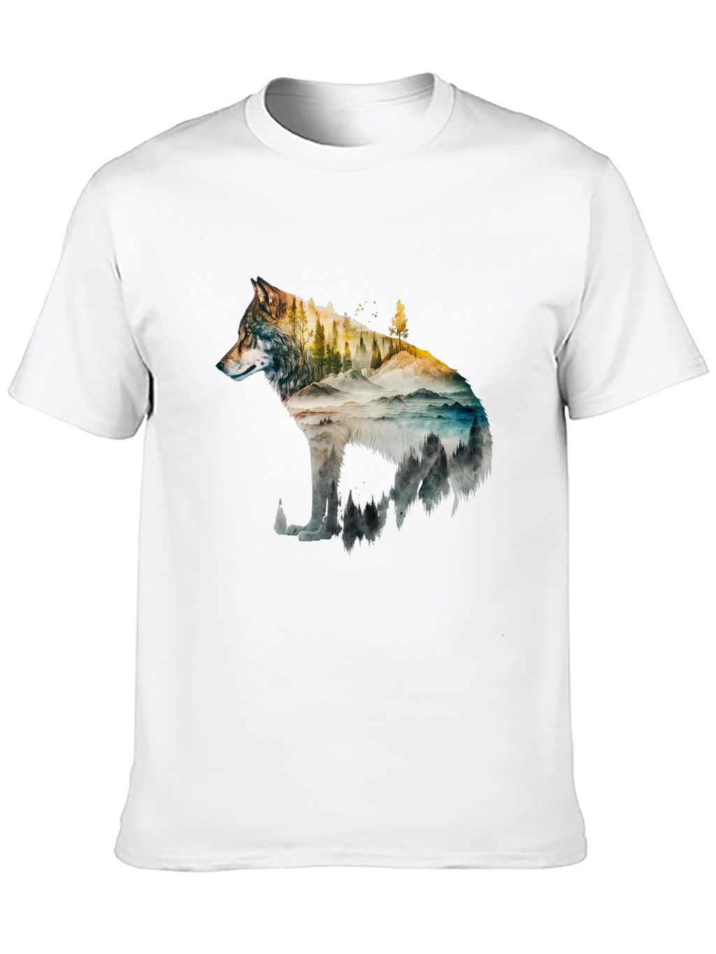 Wolf Landscape Graphic Tee - Black