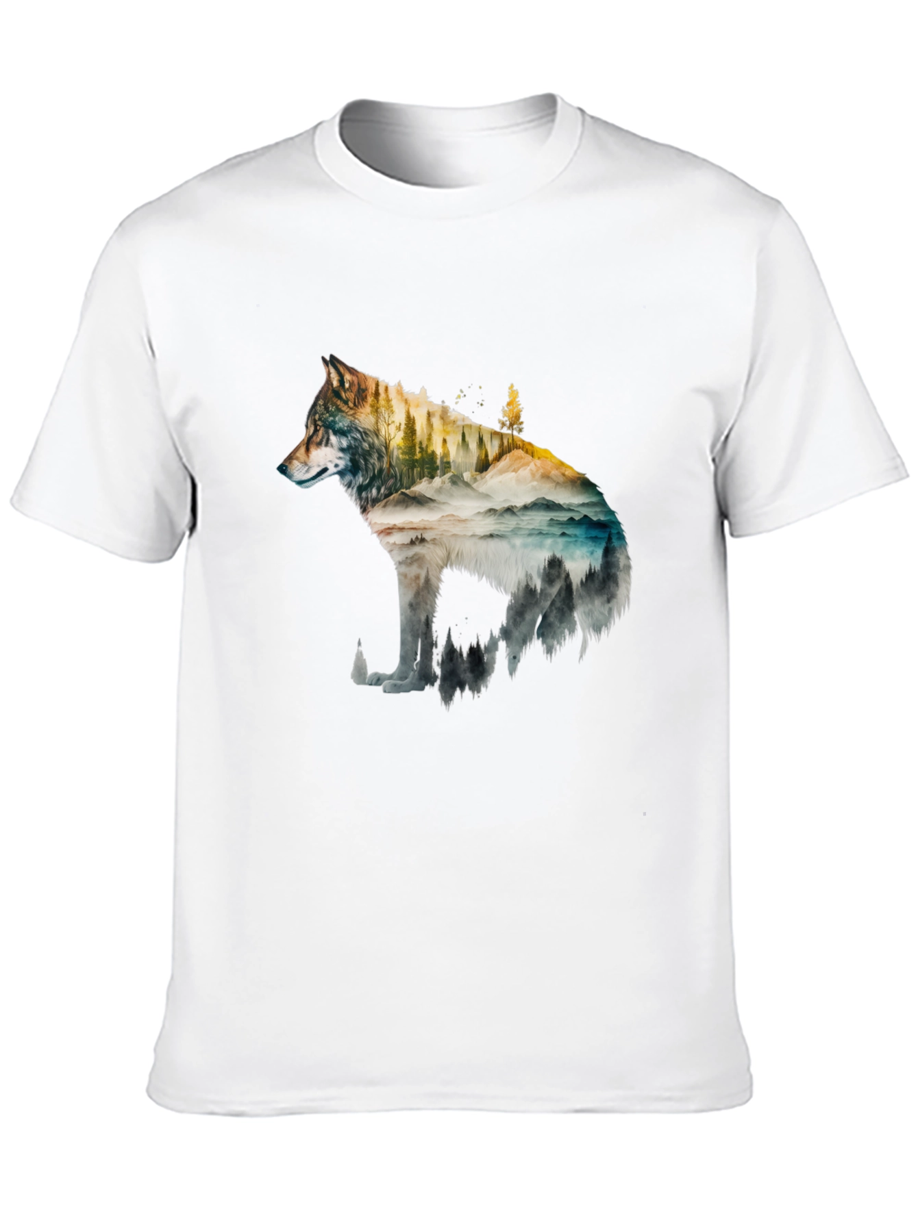 Wolf Landscape Graphic Tee - Black
