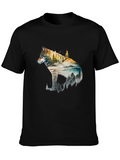 Wolf Landscape Graphic Tee - Black