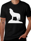 Wolf Howling T-Shirt - Black Graphic Tee