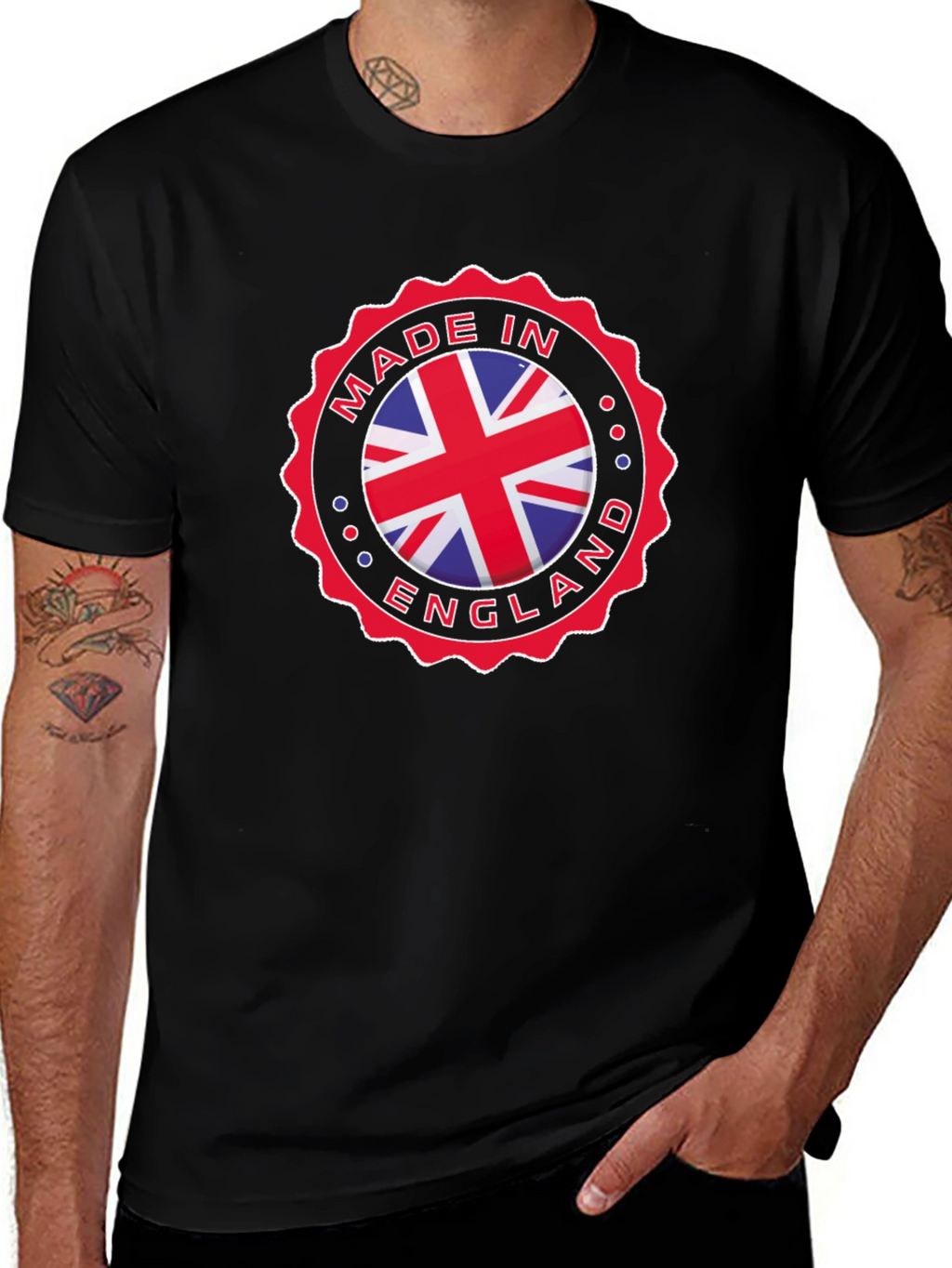 Made in England Graphic T-Shirt - Black Cotton Tee