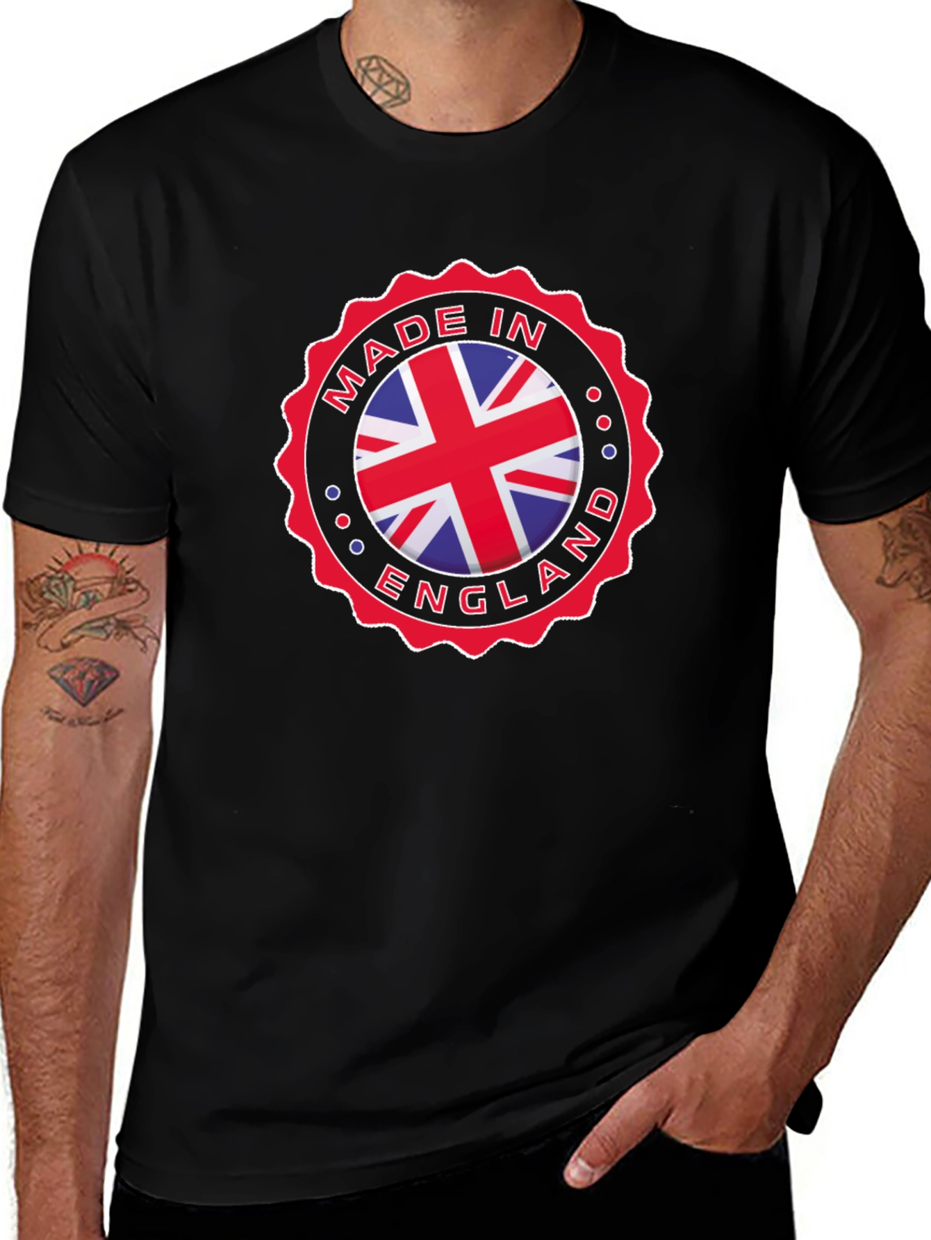 Made in England Graphic T-Shirt - Black Cotton Tee