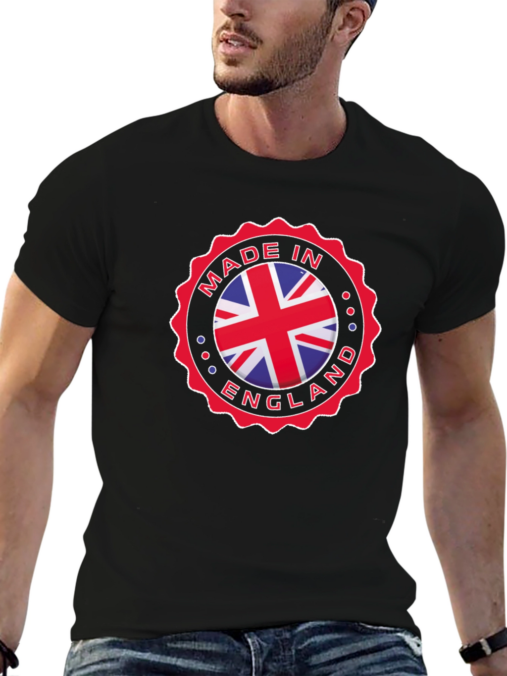 Made in England Graphic T-Shirt - Black Cotton Tee
