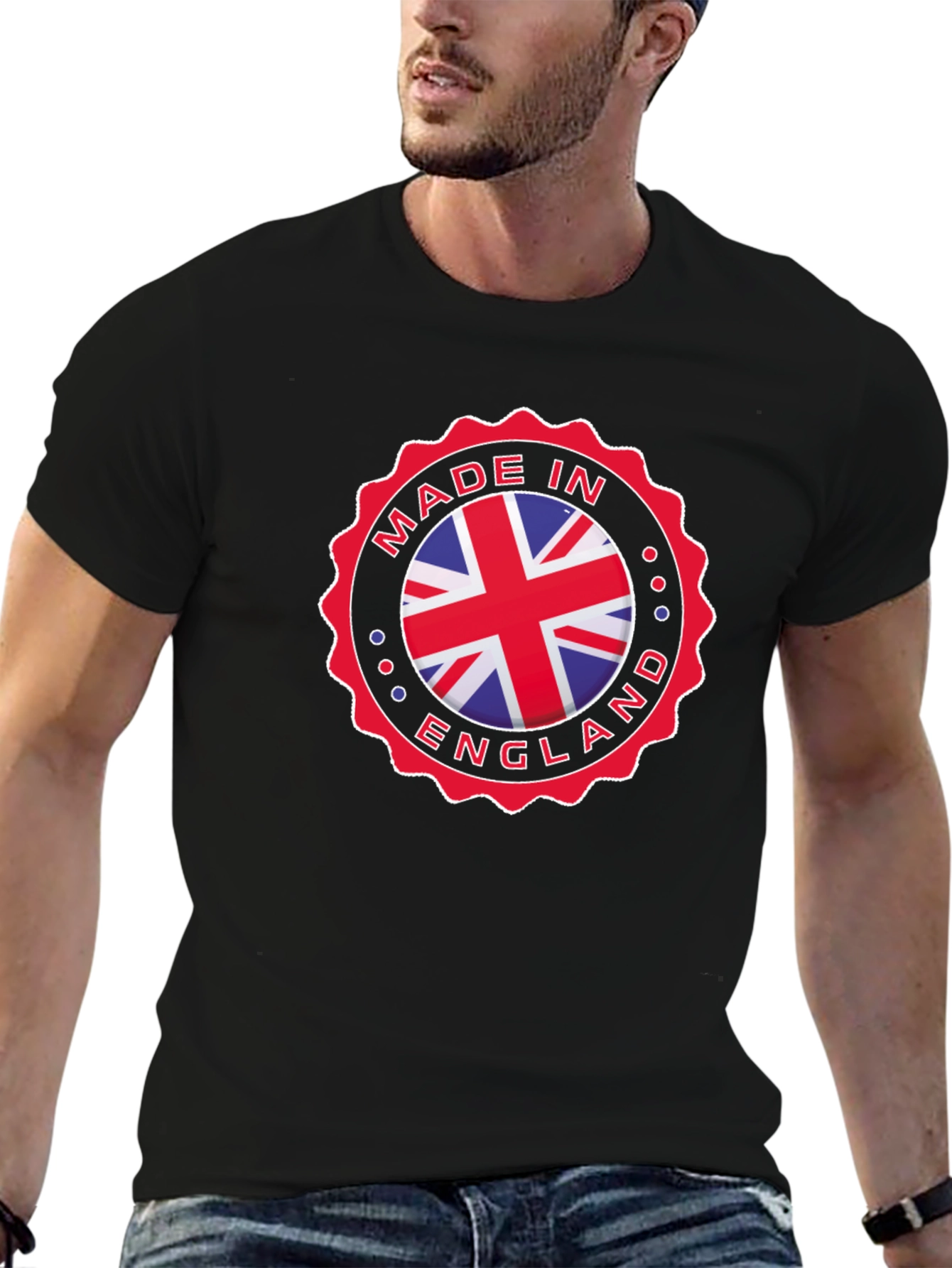 Made in England Graphic T-Shirt - Black Cotton Tee