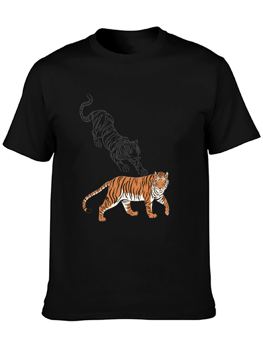 Tiger Graphic Black T-Shirt - Stylish Mens Tee