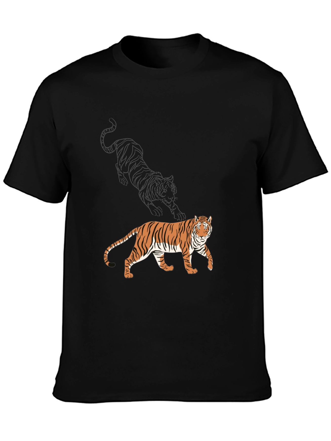 Tiger Graphic Black T-Shirt - Stylish Mens Tee