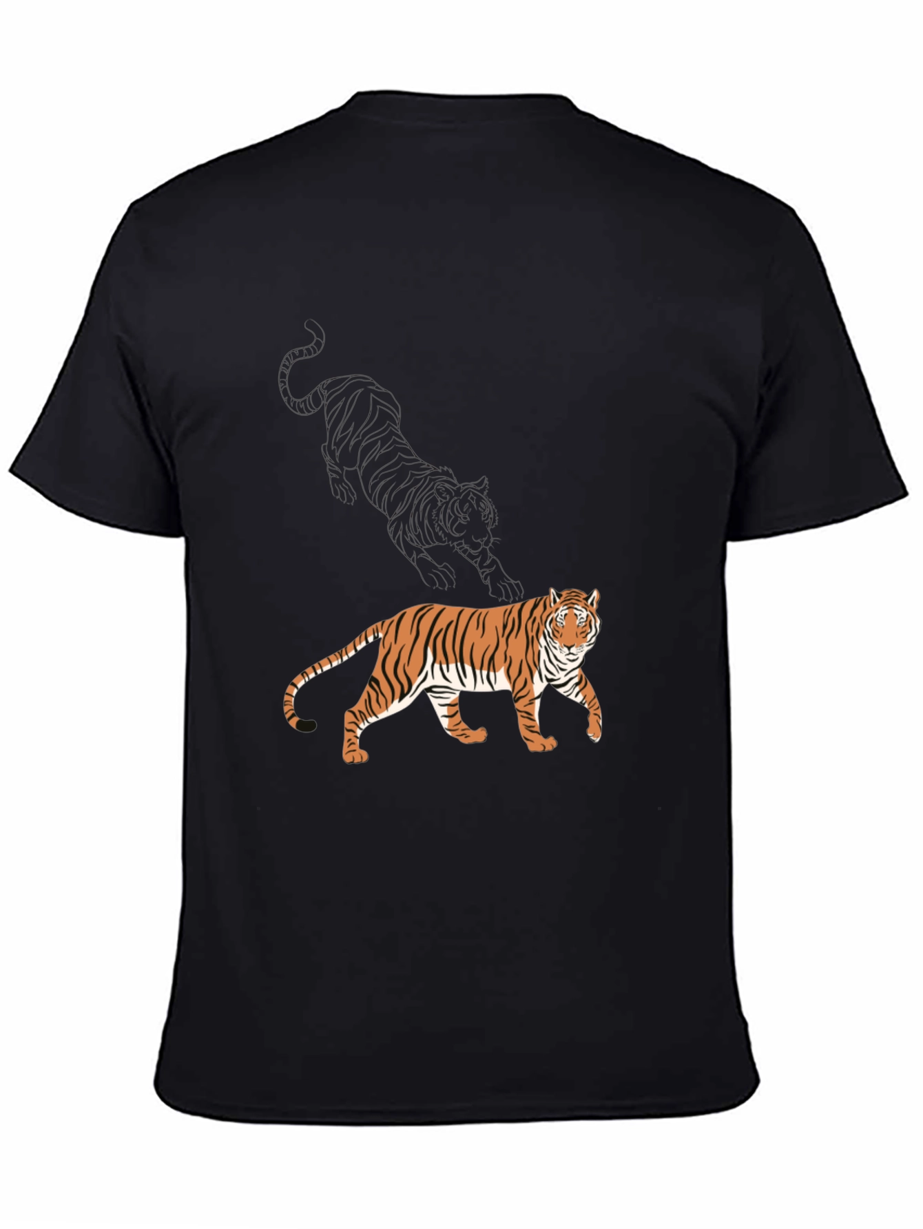 Tiger Graphic Black T-Shirt - Stylish Mens Tee