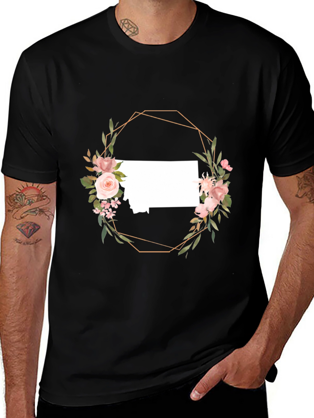 Floral Montana State T-Shirt