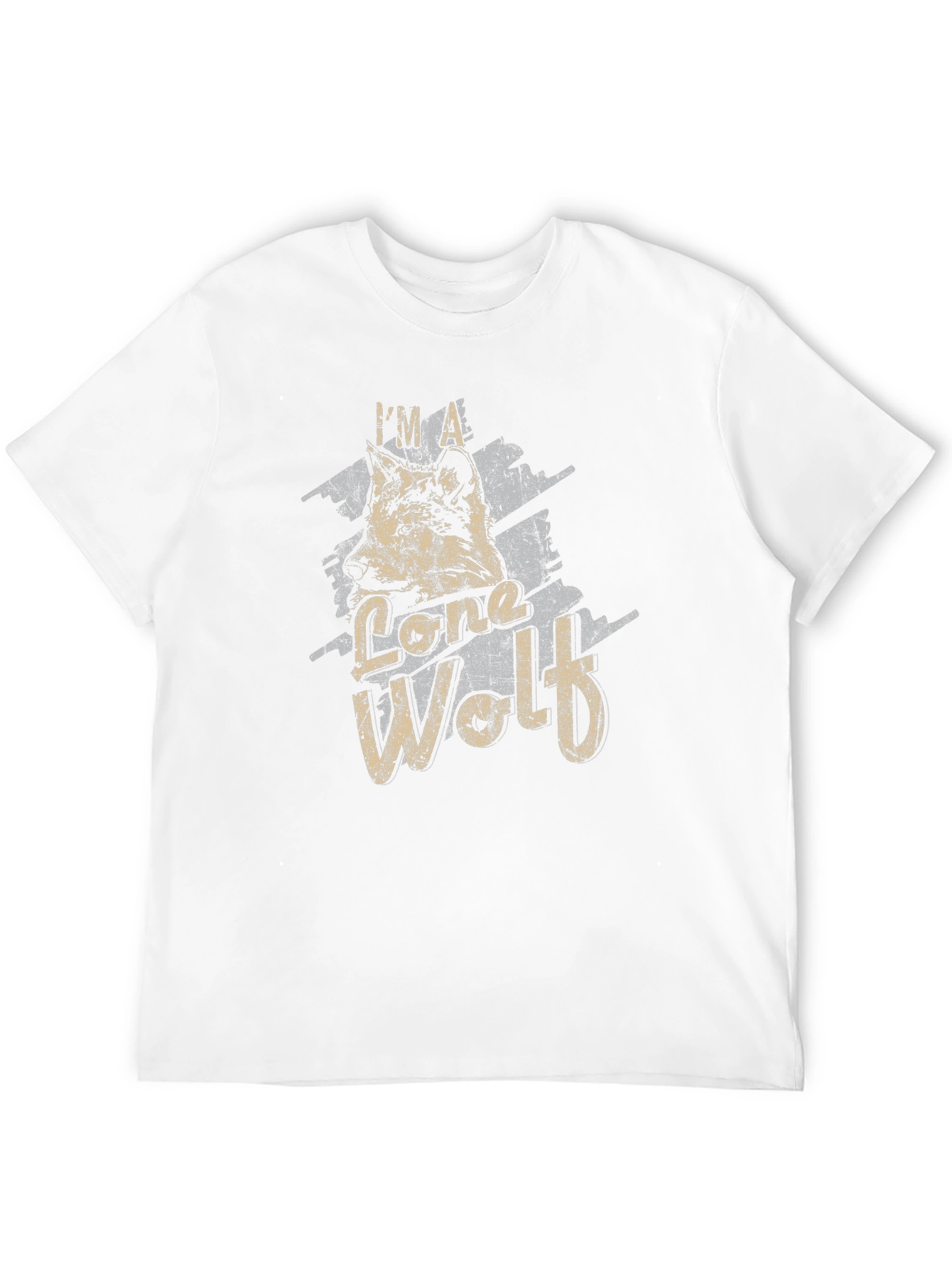 Lone Wolf Graphic Tee - Distressed Style