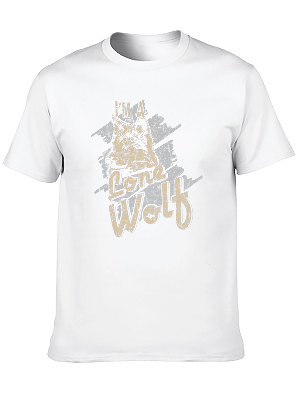 Lone Wolf Graphic Tee - Distressed Style