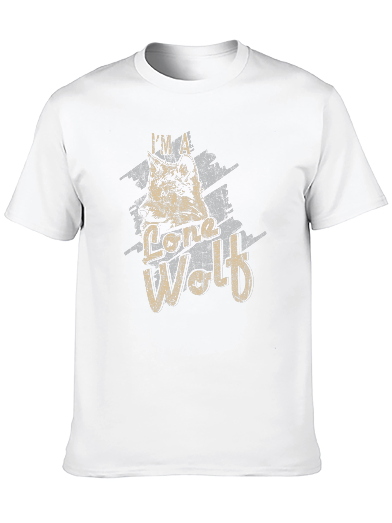 Lone Wolf Graphic Tee - Distressed Style