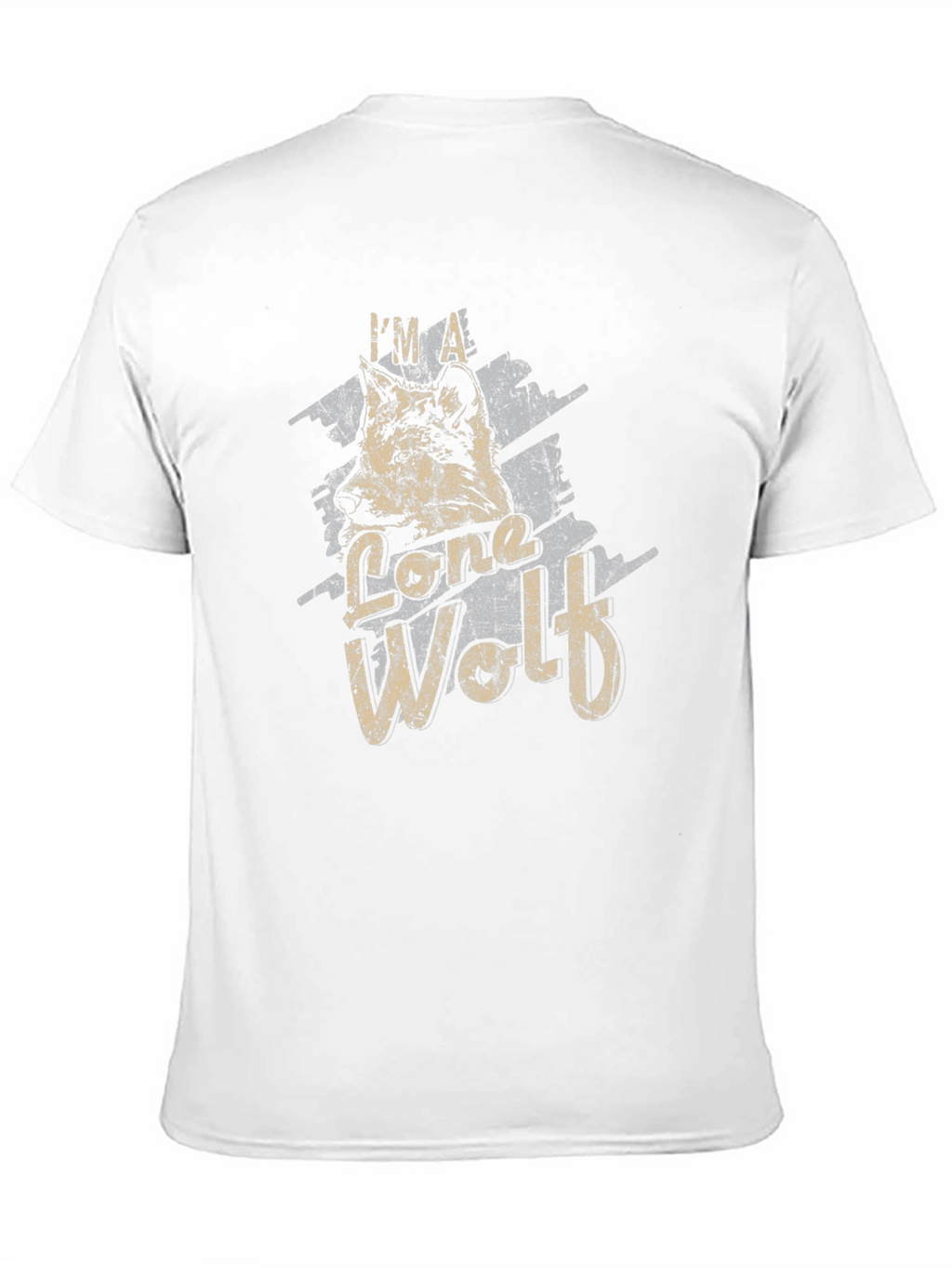 Lone Wolf Graphic Tee - Distressed Style