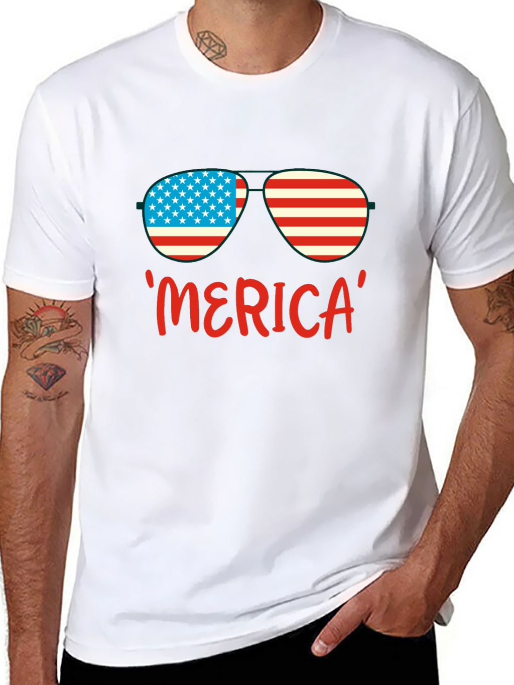 Patriotic Merica Sunglasses T-Shirt