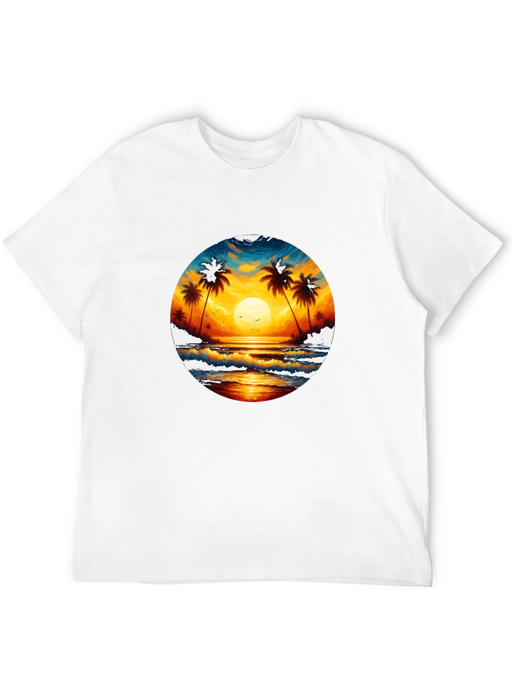 Tropical Sunset Palm Tree Graphic Tee