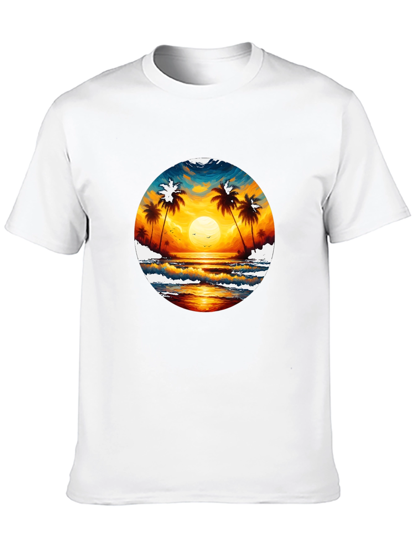 Tropical Sunset Palm Tree Graphic Tee